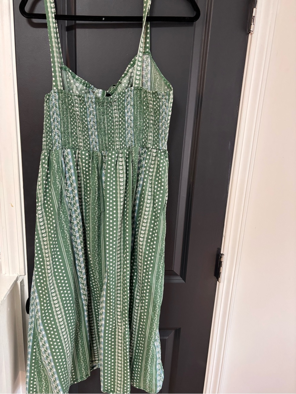 Cider curve FLORAL STRIPED LACE UP SPLIT MIDI DRESS 1x - Picture 6 of 10